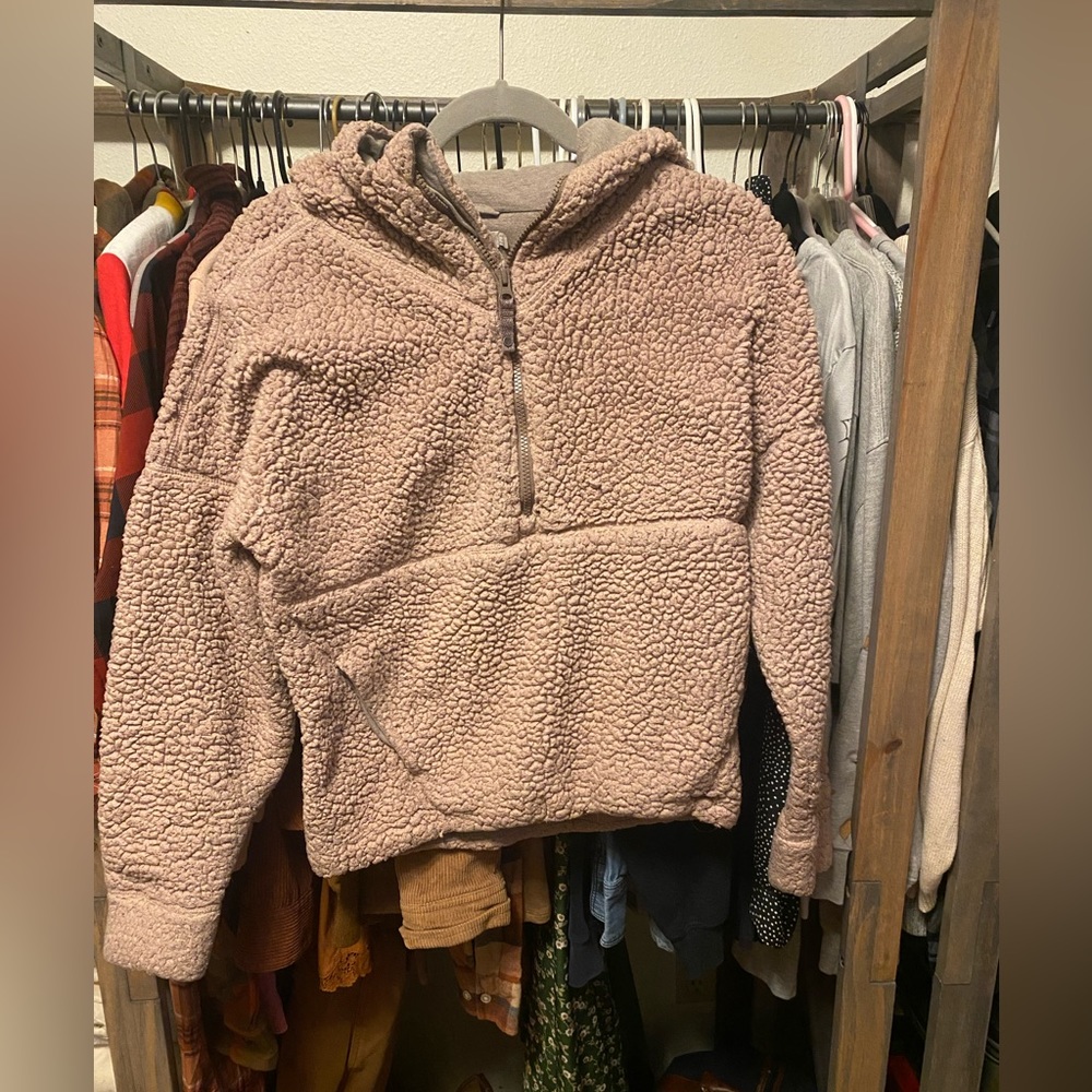 Prana Soft Pink Teddybear Hoodie Sweater